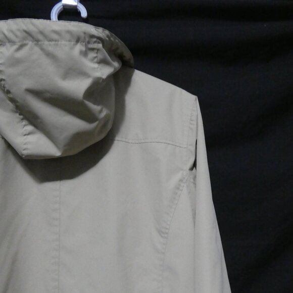 IZOD | large | Beige Hooded Jacket With Plaid Lining | Removeable Hood - Picture 11 of 15